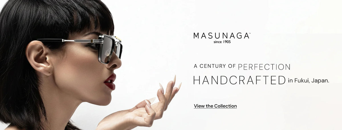 Masunaga eyewear banner featuring handcrafted Japanese glasses | Perfect Optics