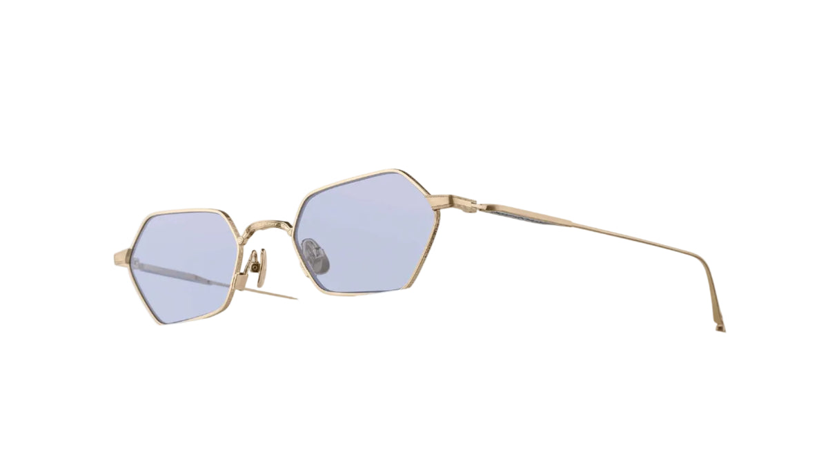 Matsuda M3138 Brushed Gold / Café Blue Sunglasses front view