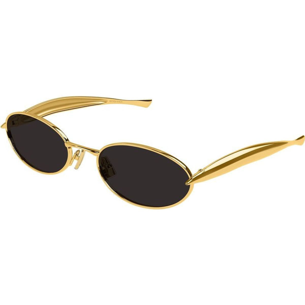 Bottega Veneta BV1386S 001 gold grey sunglasses angled view
