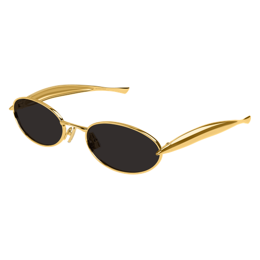 Gold-tone oval sunglasses with dark lenses