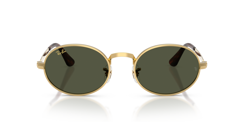 Ray-Ban 0RB3931 001/31 Arista gold sunglasses with green lenses — Front view